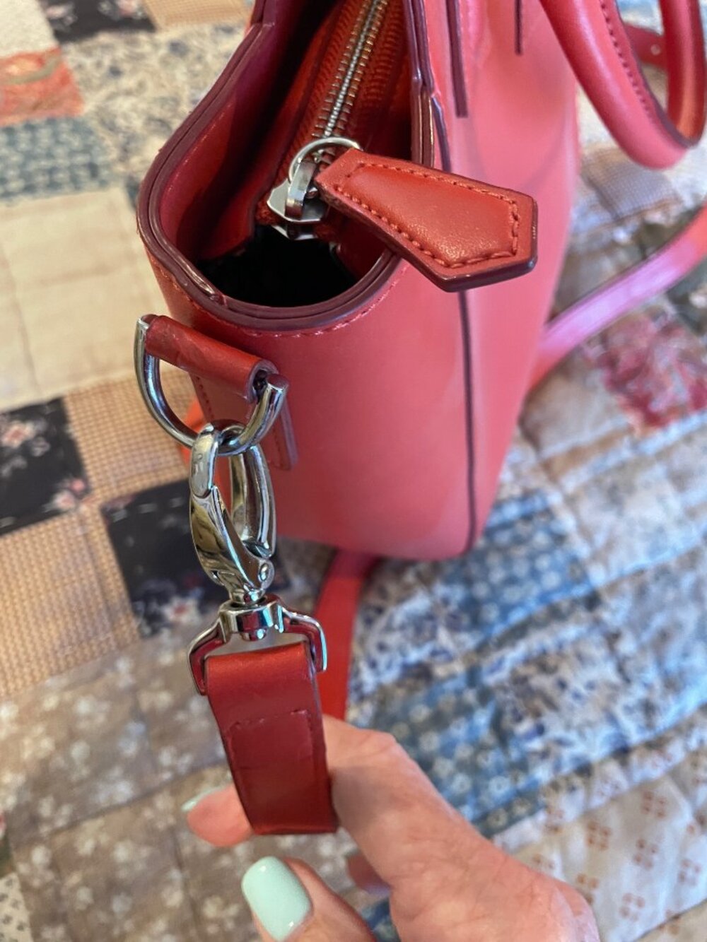 Vera Bradley Faux Leather Satchel/Crossbody - Picture 9 of 10
